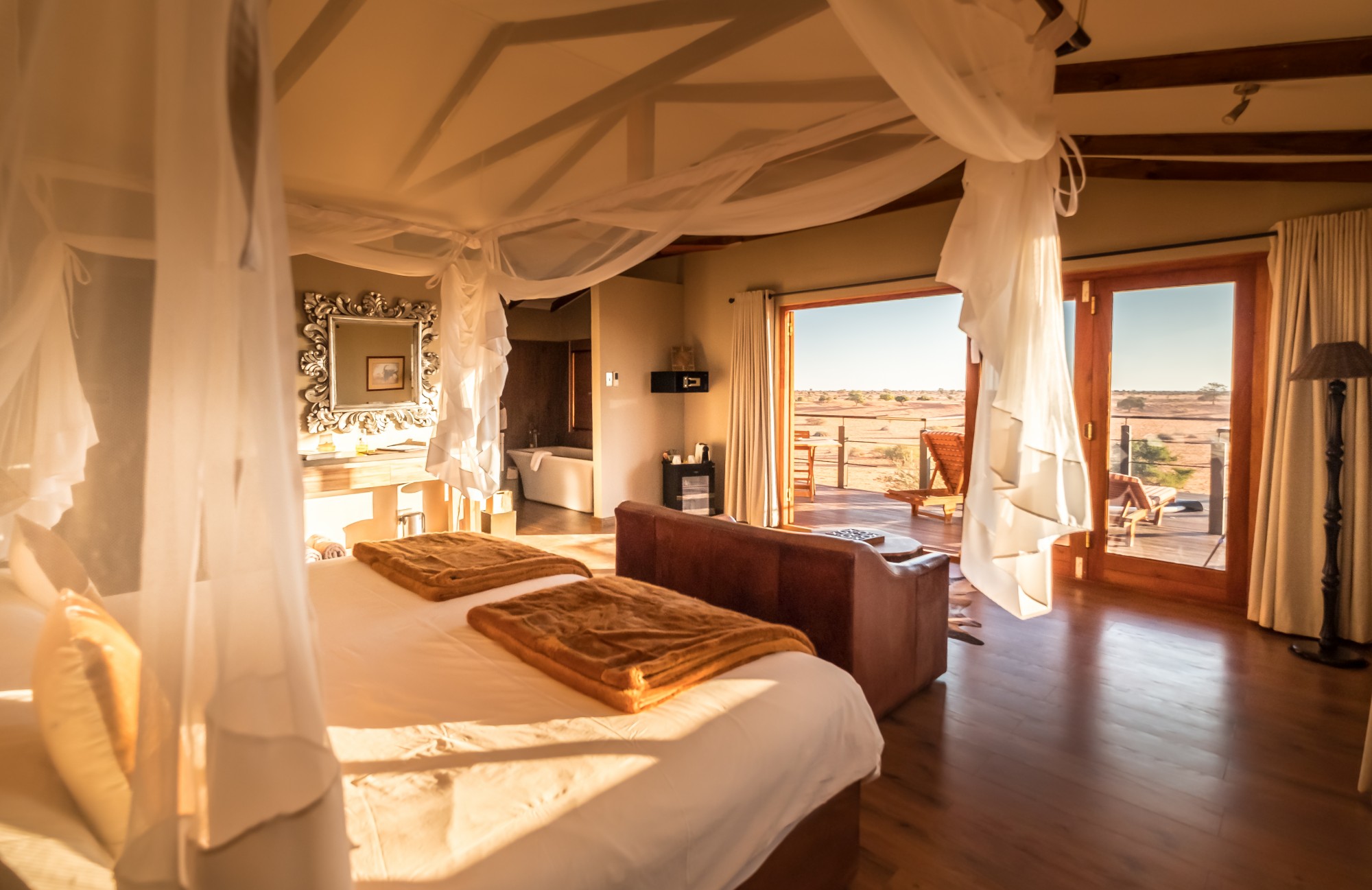 Bagatelle Lodge - Kalahari Game Ranch - Namibia -Guest room including view